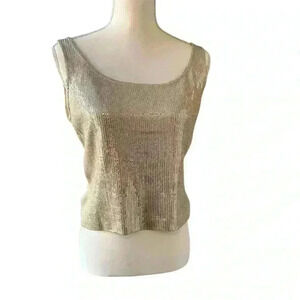 St. John gold  sequence tank top size 6